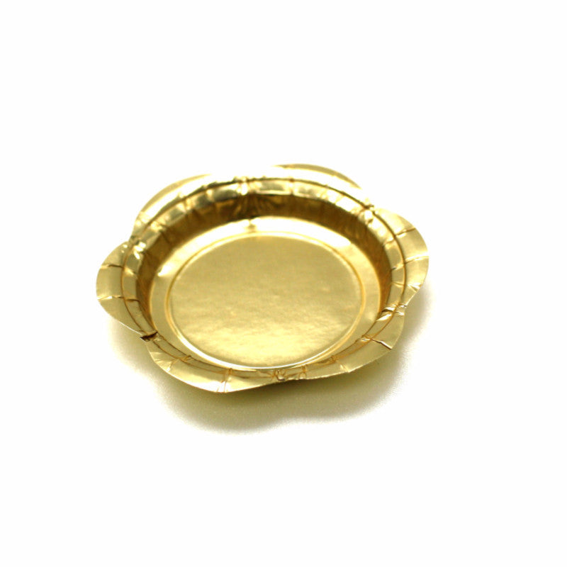 Dessert gold paper plate round