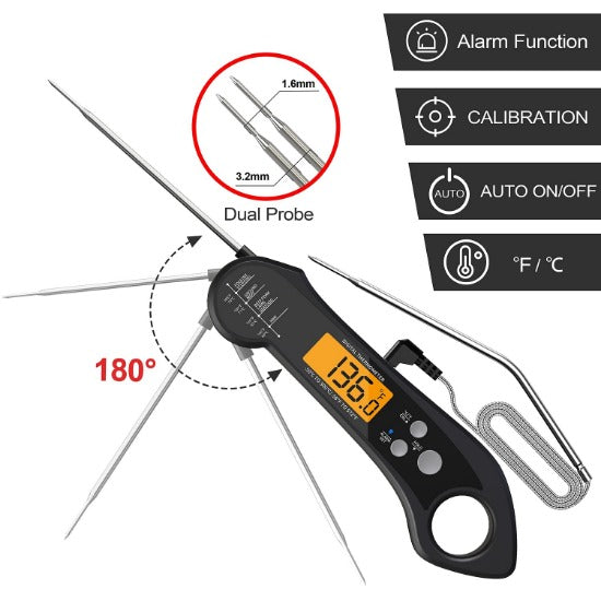 Dual Probe Digital thermometer foldable