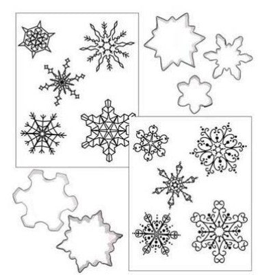 Snowflakes cookie cutter with texture sheet