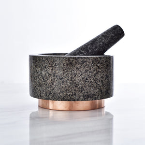 Mortar and Pestle with Brass Base
