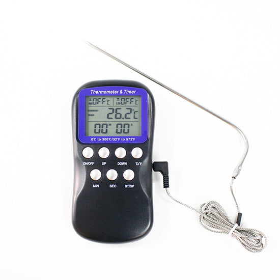 Oven thermometer and timer with alert