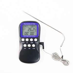 Oven thermometer and timer with alert