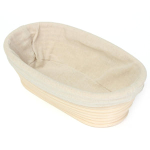 Banneton oval  26x14 cm bread dough proofing basket with canvas
