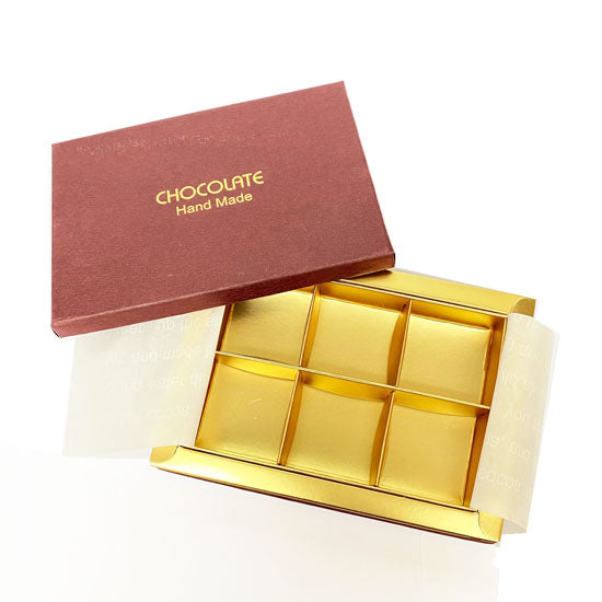 Chocolate Praline Box-Red for 6 pieces