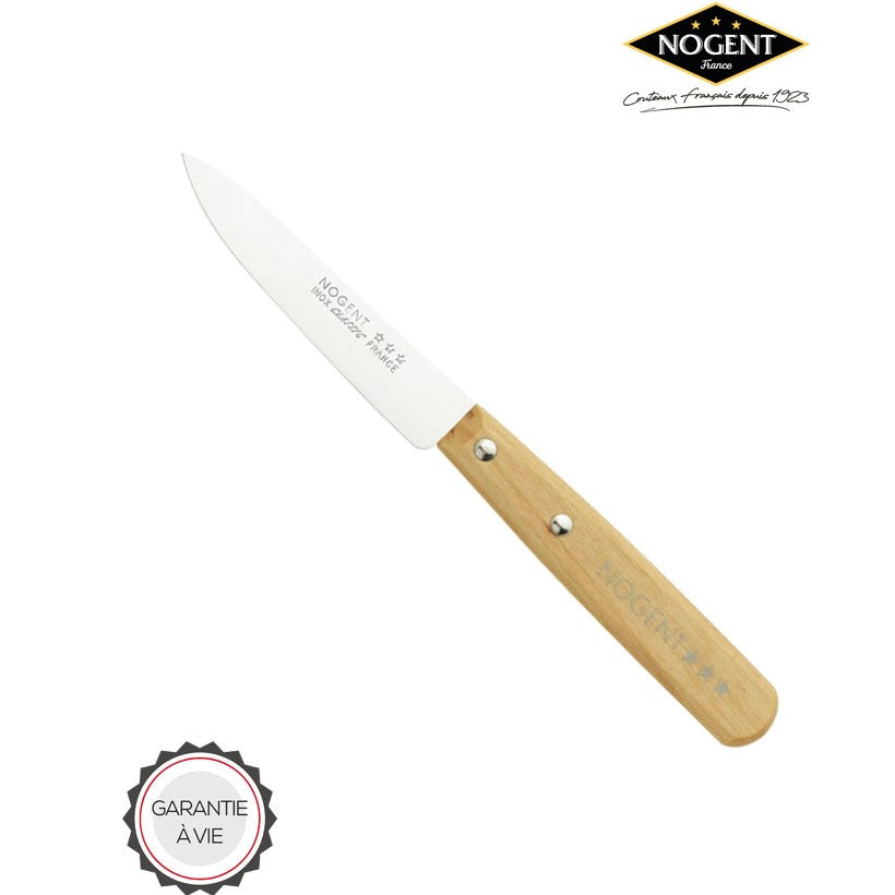 Paring Knife 9cm smooth blade Natural Wood